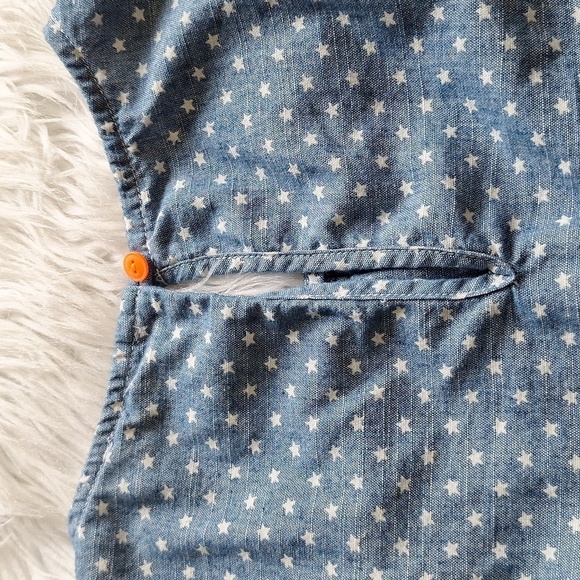 Crewcuts by J.Crew Girls' Peekaboo-Shoulder Top in Chambray Stars - Picture 4 of 14